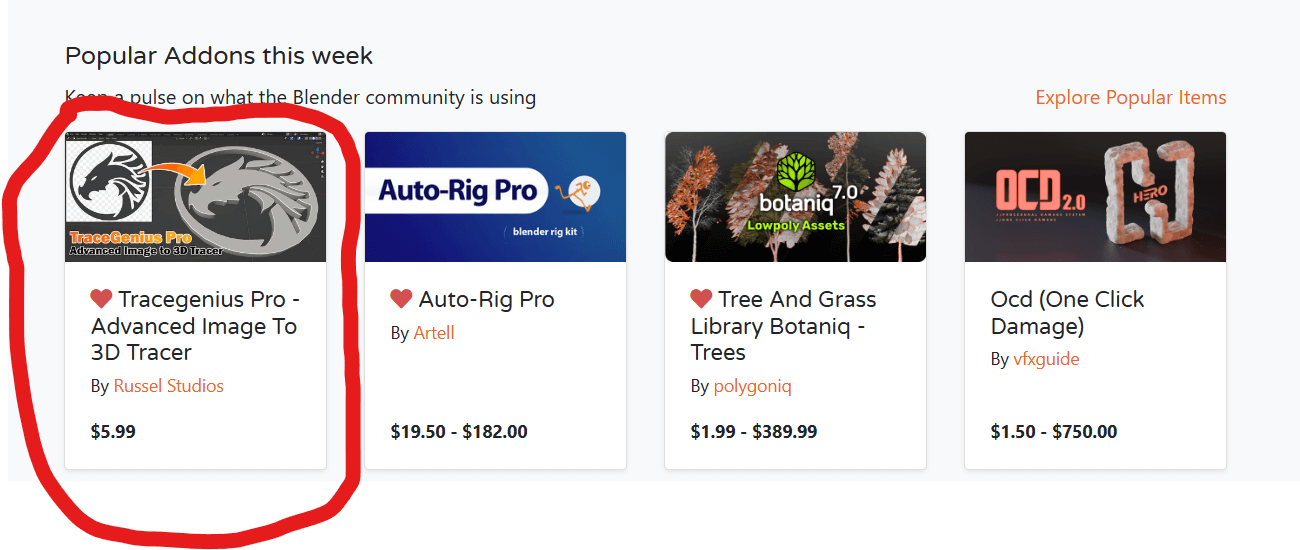 Tracegenius on blender market.